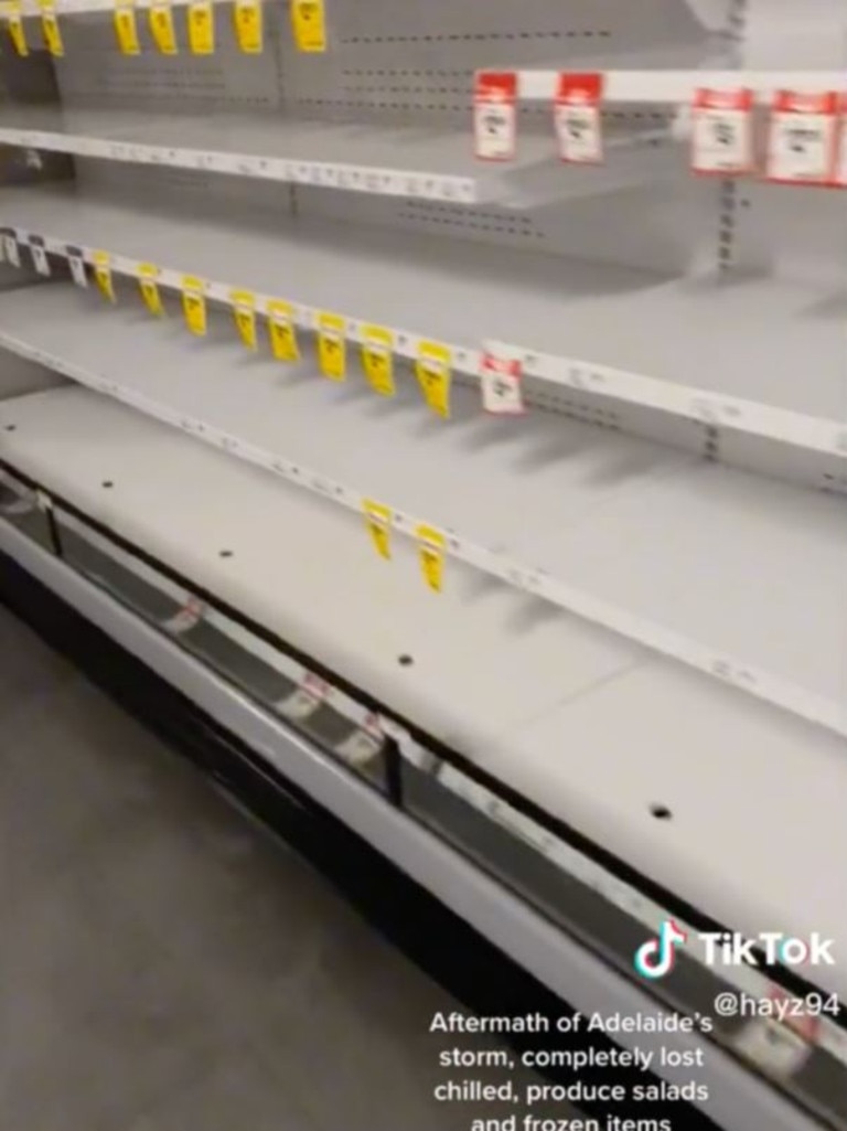 Entire shelves were stripped of produce. Picture: TikTok