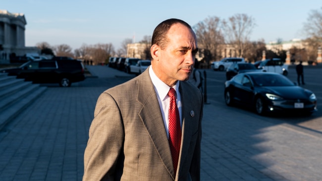 Republican Congressman Bob Good walks down the House steps after voting on the impeachment of President Donald Trump. 2021. Representative Good was labelled a "racist" by Democrat Donald Norcross during a committee hearing. Photo:  Getty
