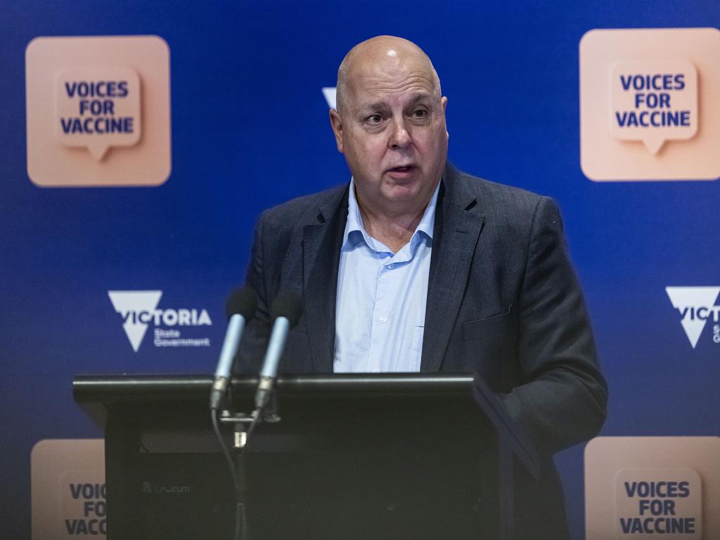 Treasurer Tim Pallas has annouced a support package for the Victorian construction industry. Picture: NCA NewsWire / Daniel Pockett