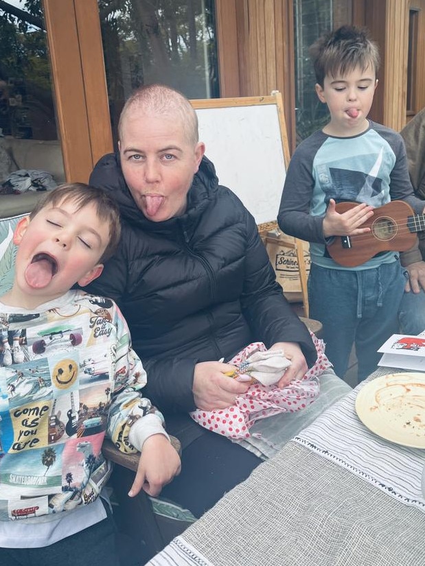 Renata Potoczky with her nephews Hayden and Oscar, she was diagnosed with cancer in her early 40s. Picture Supplied