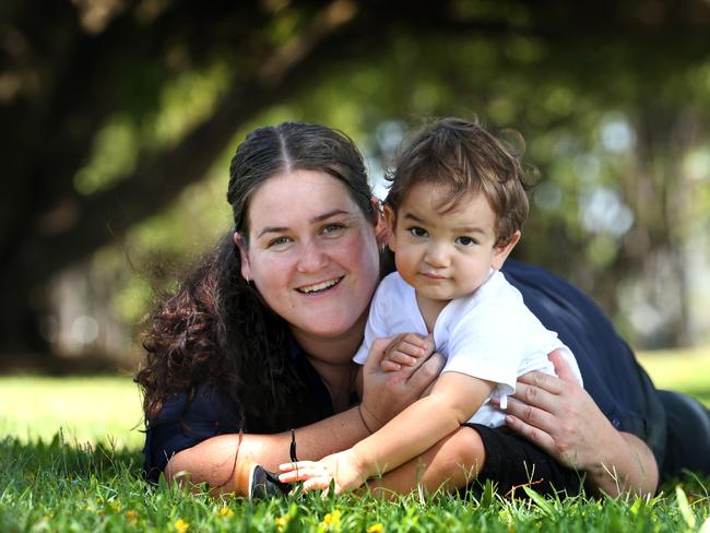 Tennille Palmer and her son Tavita Esekia, 18 months, who was diagnosed with a rare form of cancer at 5 months and is hoping to spend Christmas at home with his family. PICTURE: ANNA ROGERS