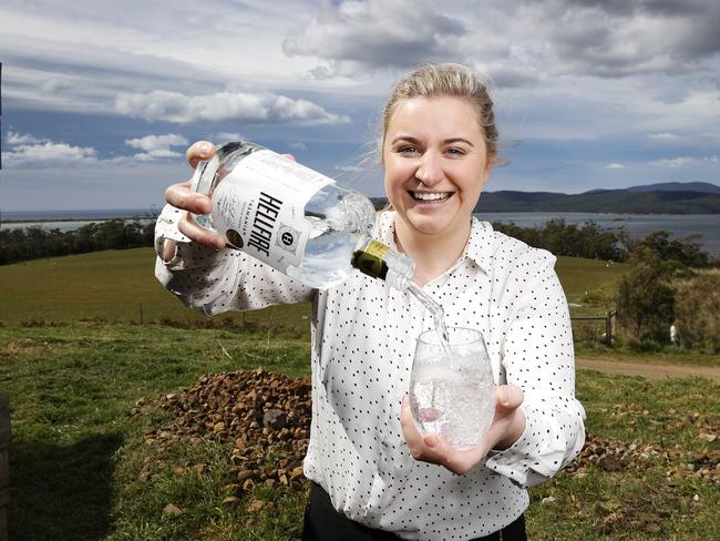 Marketing manager for Hellfire Bluff Distillery Tasmania, Ruby Daly at the launch of the Tasman Wine and Spirit Trail.