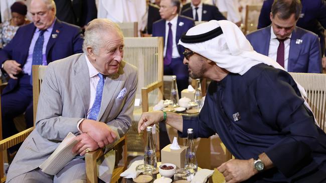 King Charles and UAE President Mohamed bin Zayed Al Nahyan during COP28. Picture: AFP