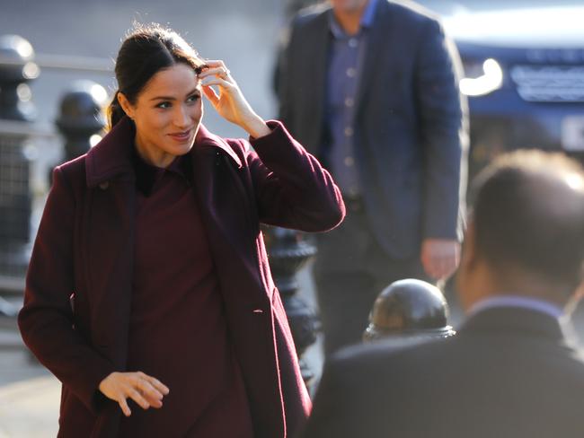 Meghan, Duchess of Sussex arrives at the Hubb Community Kitchen in London. Picture: AFP