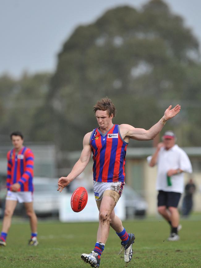 Justin Van Unen slots a goal for Rye in the 2012 finals.