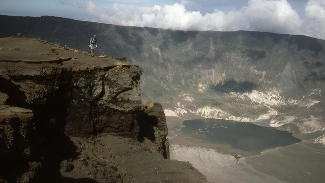 The crater, or caldera, formed by the Mt Tambora eruption in Indonesia in 1815 is more than 6km across. Picture: Supplied