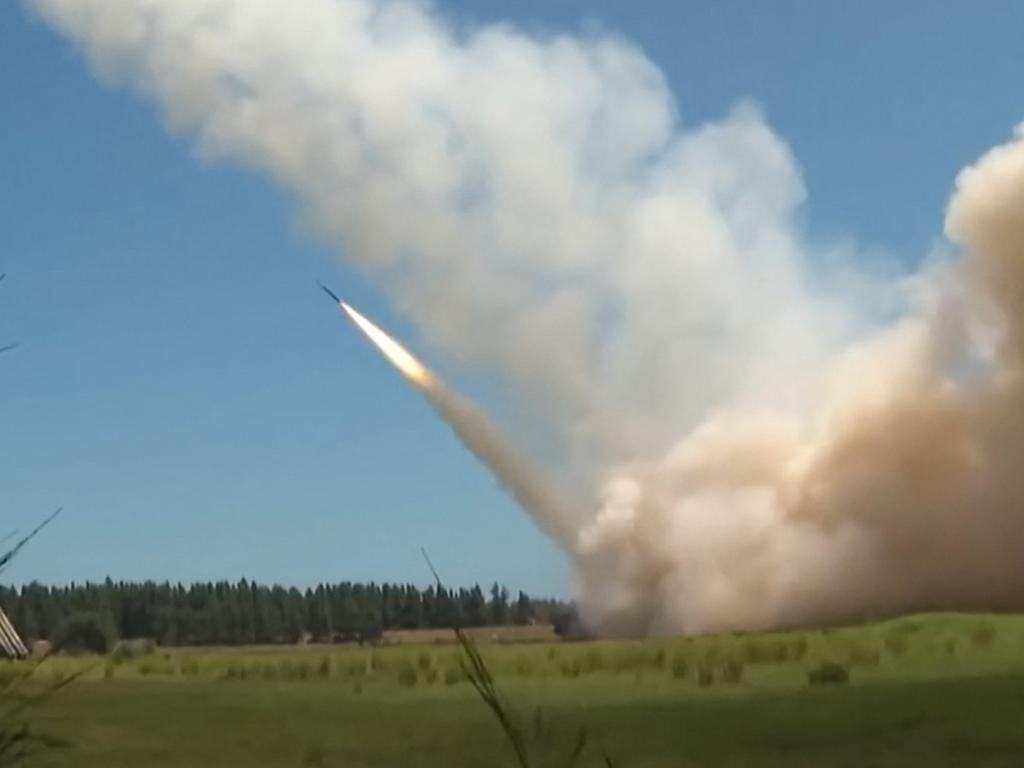 A missile being fired during a Chinese military exercise as it held its largest-ever military exercises around Taiwan. Picture: AFP