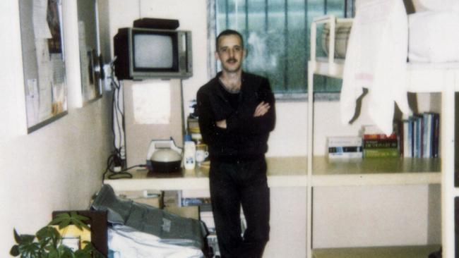 Mass murderer Julian Knight in his prison cell in 1996.