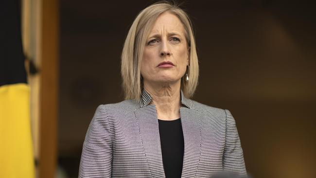 Katy Gallagher says just over 80 per cent of the net spend in Tuesday’s budget would be directed at ‘legacy (programs) and unavoidable pressures’. Picture: Gary Ramage