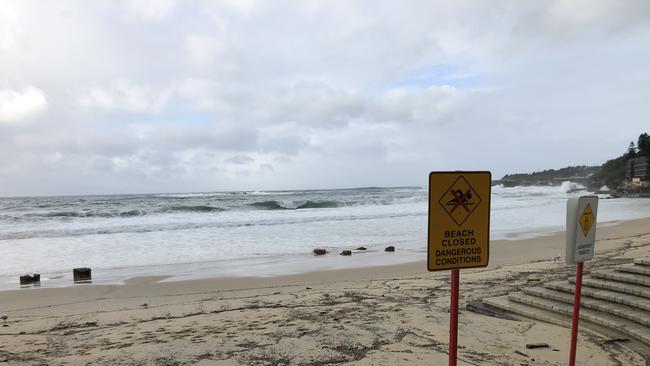 Coogee Beach was closed on Wednesday morning.