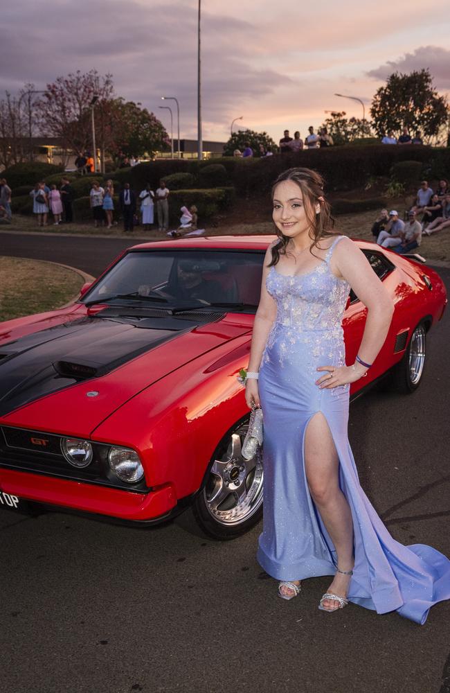 Mia Murrell at Harristown State High School formal at Highfields Cultural Centre, Friday, November 17, 2023. Picture: Kevin Farmer