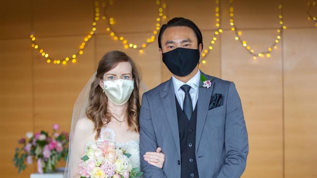 Sarah Foster and Justin Tham’s wedding at St Vincent’s Hospital Melbourne. Picture: Befekir Kebede.