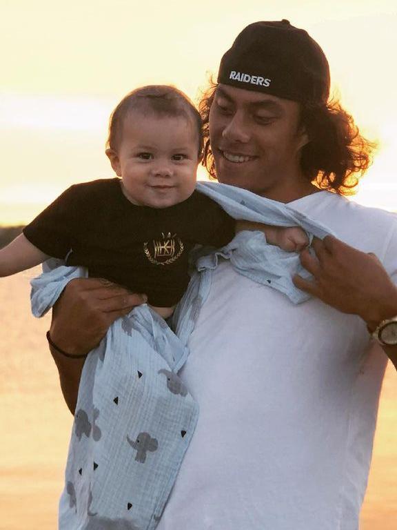 Jarome Luai with his son.