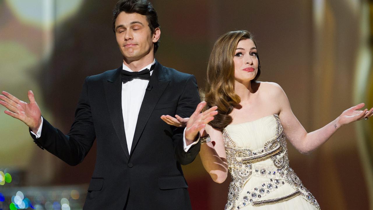 Anne Hathaway’s 2011 Oscars hosting gig with James Franco was the start of a fierce backlash for the star. Picture: EPA