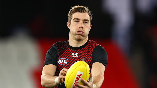 Zach Merrett came home with a wet sail in 2022, averaging 116 points after Essendon’s bye. Picture: Graham Denholm/AFL Photos via Getty Images