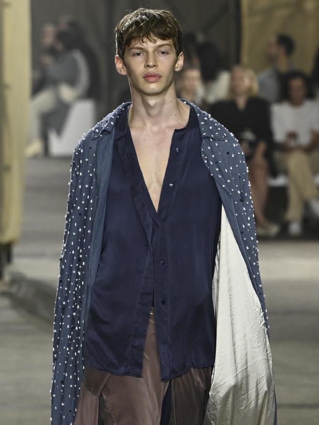 A model walks the runway during the Albus Lumen show during Australian Fashion Week. Picture: Getty Images