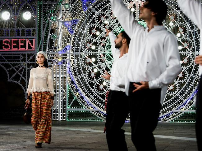 Dancers performed alongside models at the Dior Cruise show. (Photo: AFP)