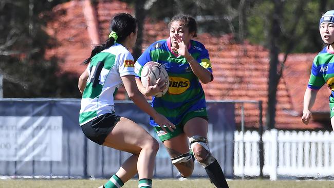 GPS player No 7 Girls Rugby Sunnybank v GPS Saturday July 9, 2022. Picture, John Gass