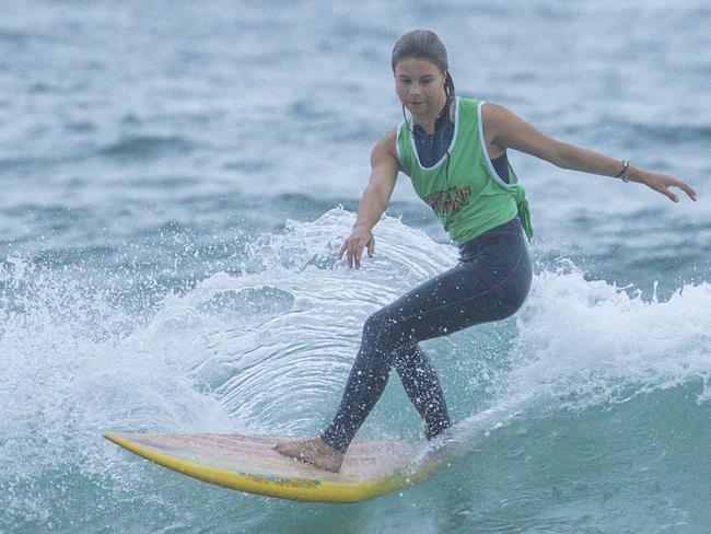 Early Saturday heats of The Burleigh Heads Boardriders Single Fin Festival. Picture: Glenn Campbell