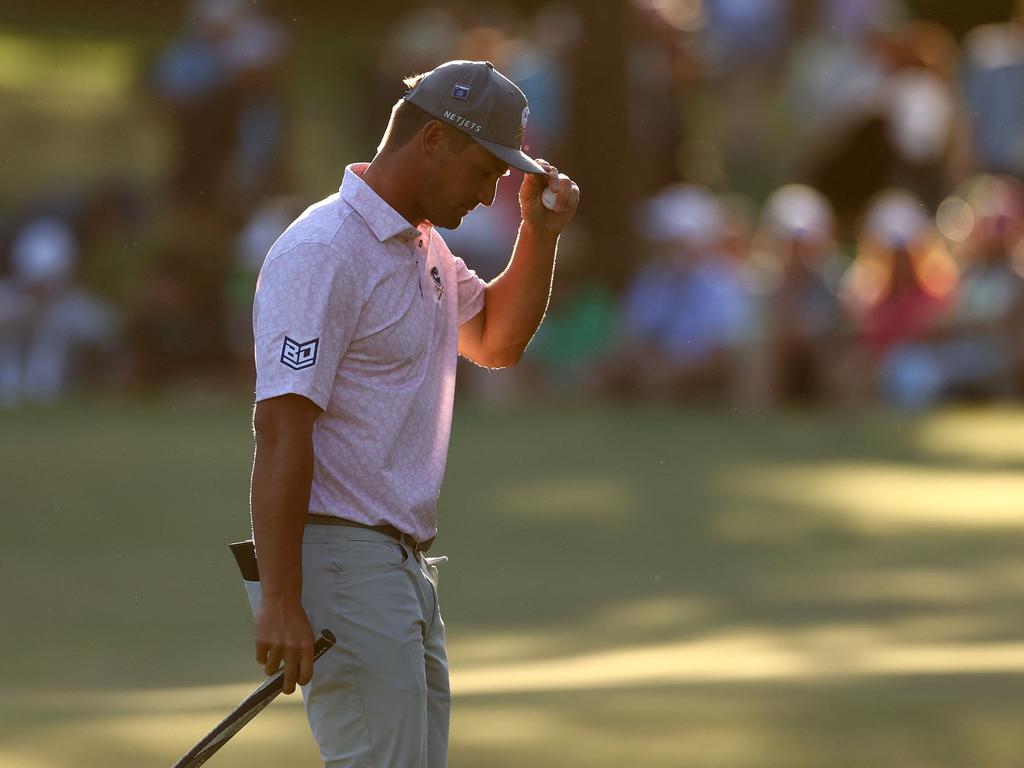 Bryson DeChambeau had a rollercoaster afternoon at Augusta. Picture: AFP