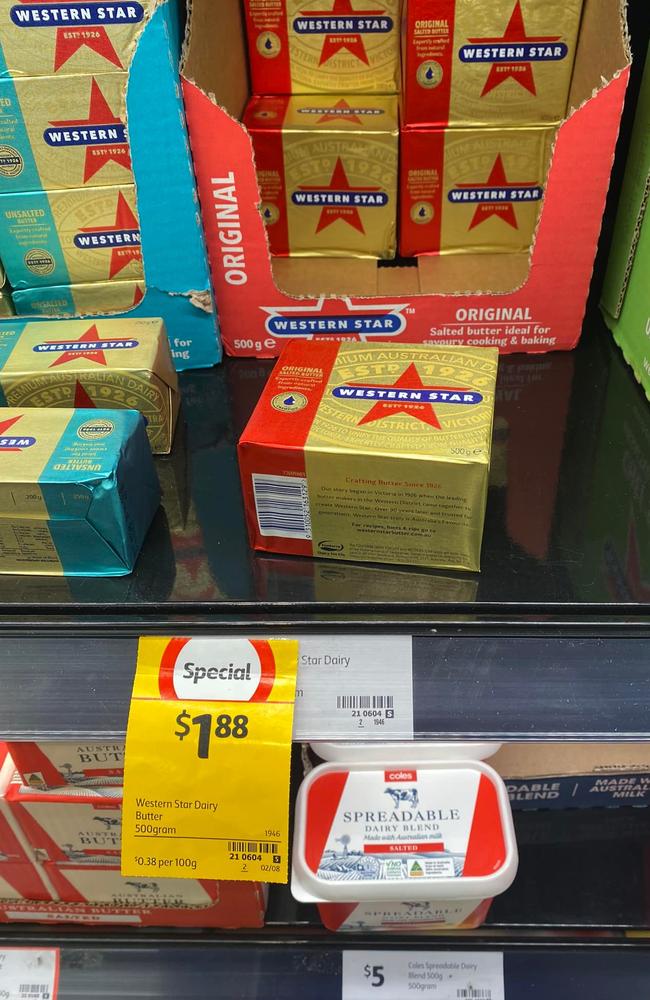 A woman revealed she bought all the discounted butter at the Coles store. Picture: Facebook/Markdown Addicts Australia