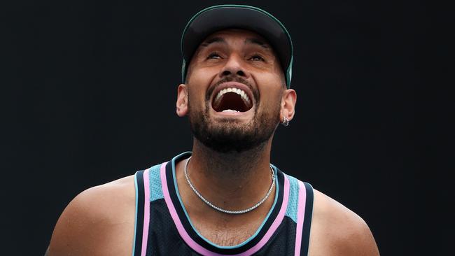 MELBOURNE, JANUARY 12, 2025: 2025 Australian Open Tennis, Day One. Nick Kyrgios trains. Picture: Mark Stewart