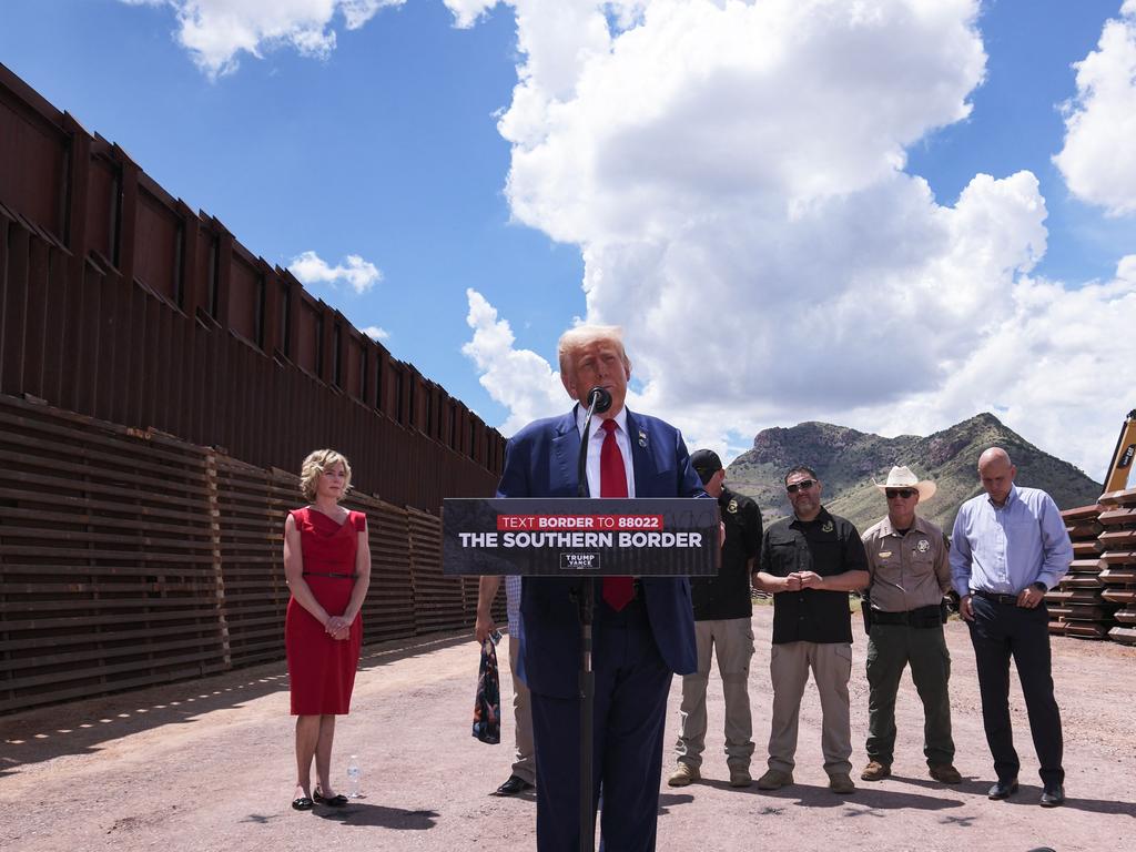 The Trump campaign, which has been travelling to US’s border with Mexico, announced a ‘special guest’ in the battleground state after Mr Kennedy’s announcement. Picture: AFP