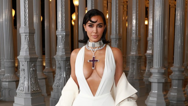 Kim Kardashian purchased Princess Diana's Attallah Cross e at a Sotheby’s auction in London in January 2023 for $200,000 USD (approximately $303,070 AUD). Picture: Matt Winkelmeyer/Getty Images for LACMA