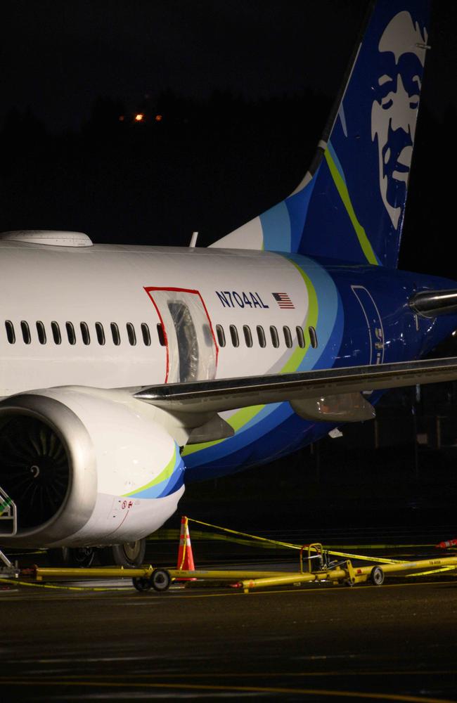 The near-disaster forced the FAA to ground the 737 Max 9 jets, which are used in circulation by United Airlines and Alaska Airlines. Picture: Mathieu Lewis-Rolland/Getty Images/AFP