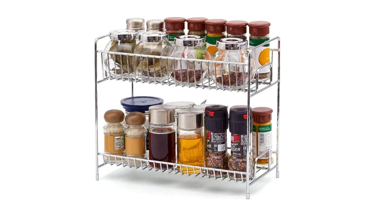 EZOWare Two-Tier Steel Storage Organiser. Image: Amazon Australia.