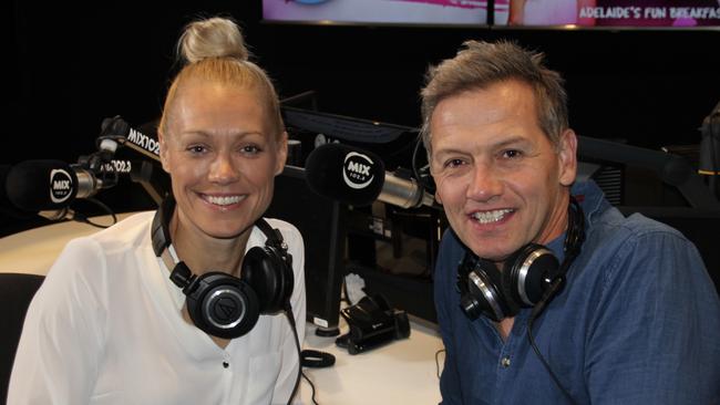 Erin Phillips with Soda on the Mix 102.3 brekkie show.