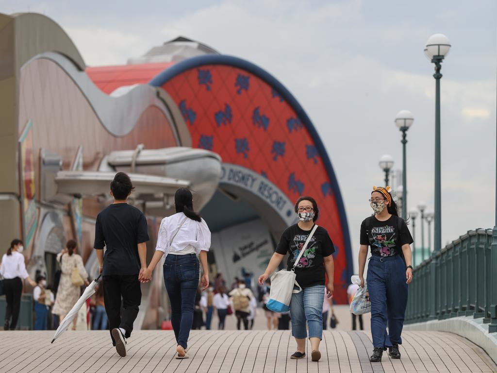 Guests are returning to the Tokyo Disney Resort after it reopened this month after having been closed since February. Picture: Takashi Aoyama/Getty Images
