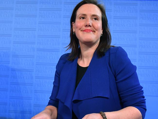 Minister for Revenue Kelly O'€™Dwyer at the National Press Club in Canberra, Tuesday, March 6, 2018. (AAP Image/Mick Tsikas) NO ARCHIVING