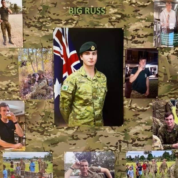 PTE Braiden Russell, who died on base, has been farewelled by 3RAR