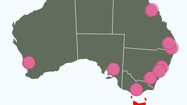 Graphic of Australia. NSW real estate.