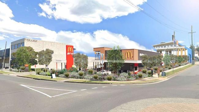 An artist's impression of the original proposed McDonald's fast food restaurant Manly Vale. The signage has now been reduced. Picture: Webber Architects