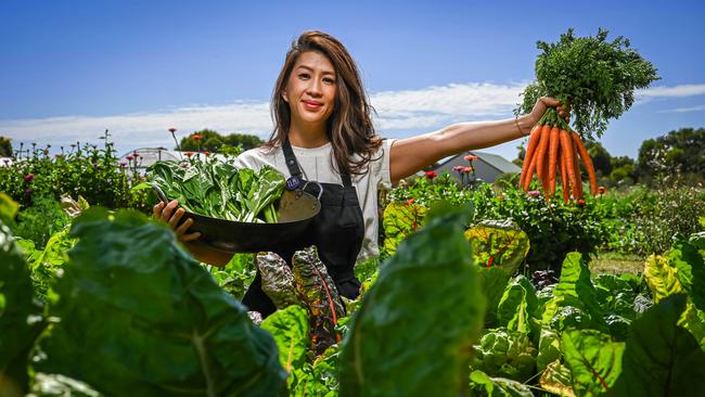 The Little Rickshaw chef Trinh Richards will cook at Tasting Australia. Pictured at Village Greens in Aldinga. Picture: Naomi Jellicoe