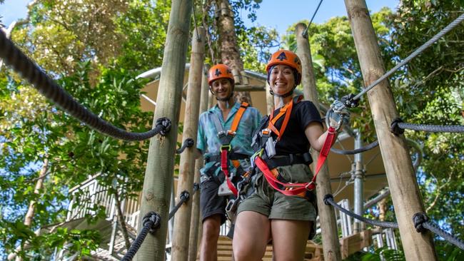 Arkadiy Statsenko & Christina Barnes at the new Treetop Adventure Cape Tribulation. PIcture: Supplied.