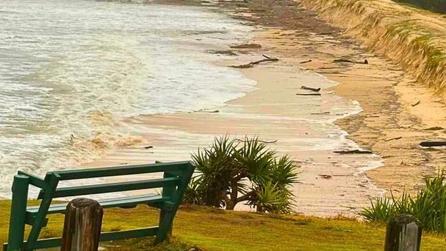 Coastal erosion on Main Beach at North Stradbroke Island. Picture: Contributed