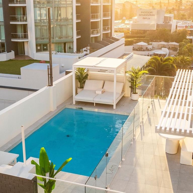 The Shores Surfers penthouse has a private rooftop pool