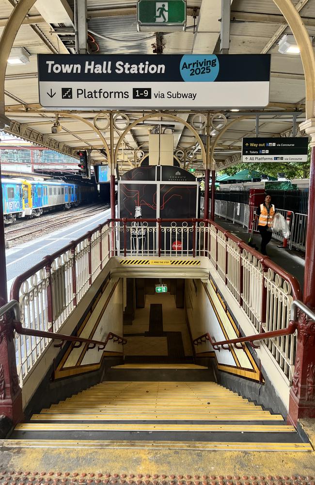 The Degraves Subway at Flinders Street Station has reopened after closing in August 2022 to accommodate for Metro Tunnel works. Picture: Grace Frost