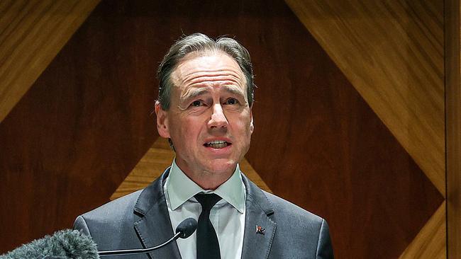 MELBOURNE: AUSTRALIA- NewsWire Photos 20 JULY 2021: Federal Minister for Health and Aged Care Greg Hunt speaks to the media in Melbourne today. Picture: NCA NewsWire / Ian Currie