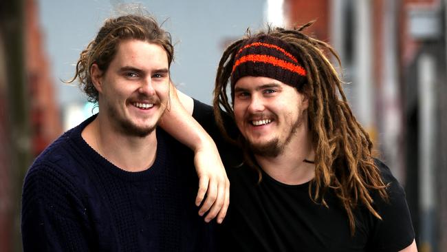 Indie-folk duo Pierce Brothers Jack Pierce and Pat Pierce. Having just sold out the November 7 show, the twins have just announced a second show at the Corner Hotel for November 9 as part of their enormous 'Northern Lights' national tour. Picture: Brendan Francis.