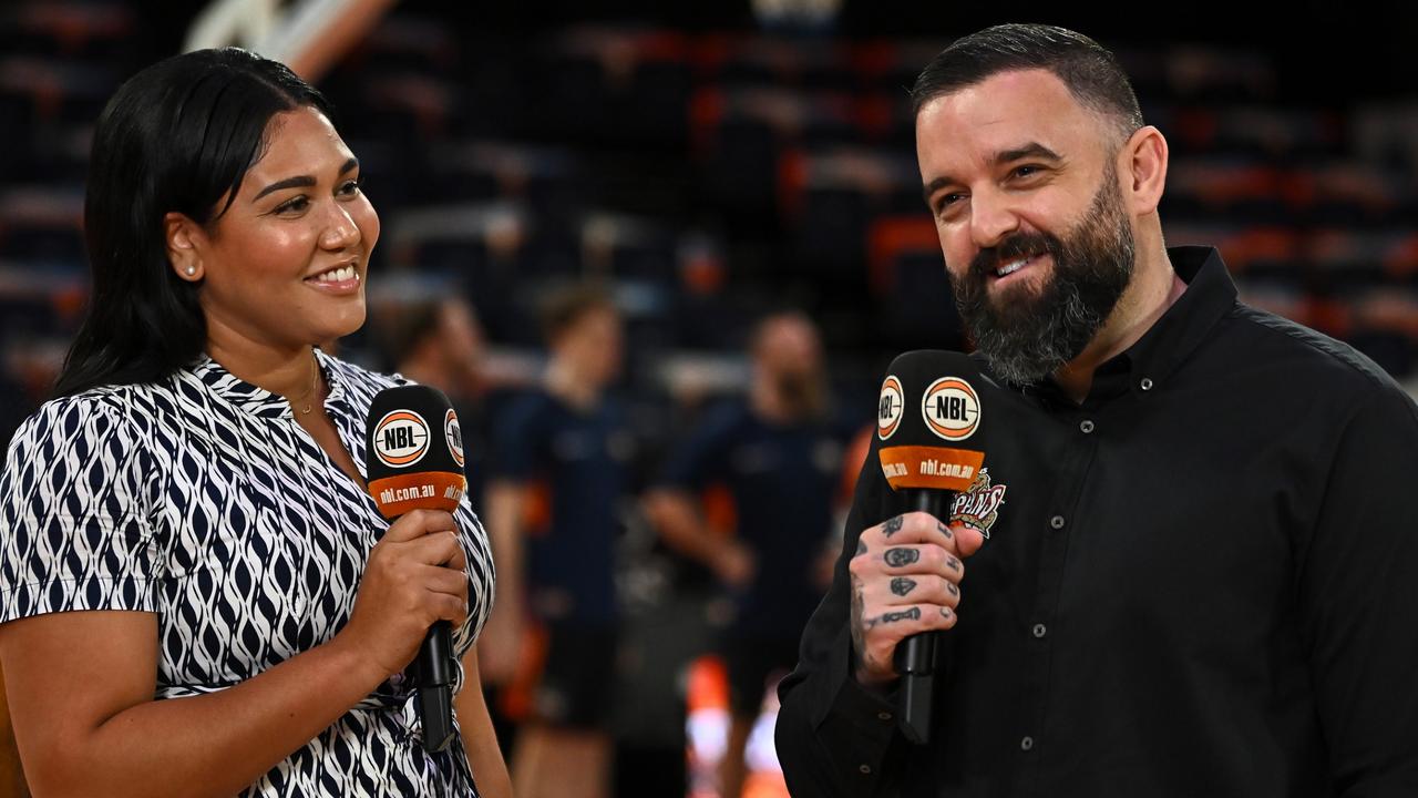 Taipans Head coach Adam Forde in a pre game interview ahead of the round 12 NBL match between Cairns Taipans and Perth Wildcats at Cairns Convention Centre, on December 14, 2024, in Cairns, Australia. (Photo by Emily Barker/Getty Images)