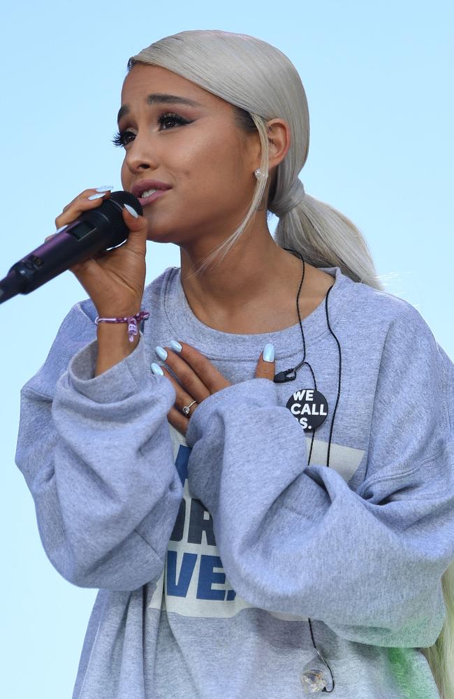 The OTT pony is Ariana Grande’s style on ... and off the stage. Picture: AFP