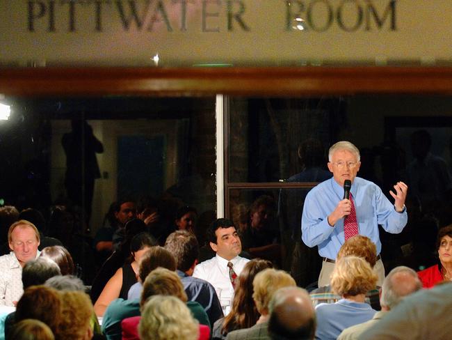 By election forum held at Prince Alfred Yacht club in the Pittwater Room with Robert Dunn speaking in 2005. Picture: MARTIN LANGE