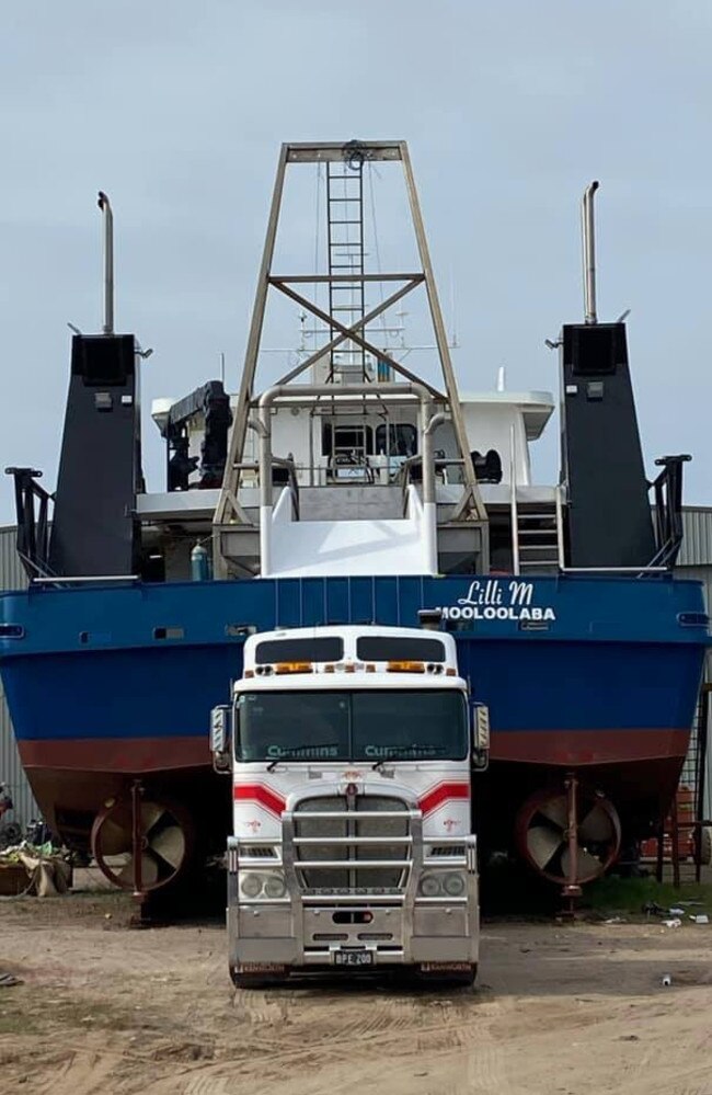 Heavy haulage company BPE Contractors, based in Raleigh near Coffs Harbour, in action at Harwood Marine. Picture: Facebook