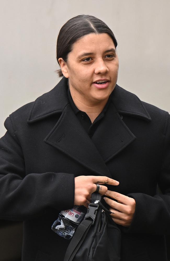 Sam Kerr is facing charges of "racially aggravated harassment" of a police officer related to an incident on January 30, 2023. Picture: Getty Images