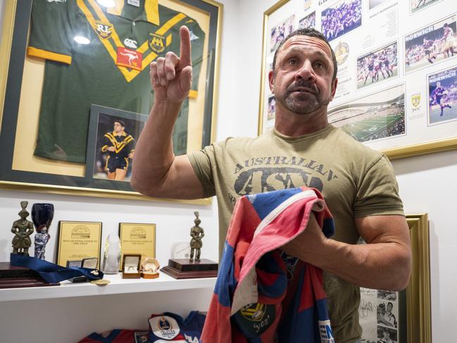 O'Davis in his memorabilia room at home in Newcastle. Picture: Martin Ollman / The Australian