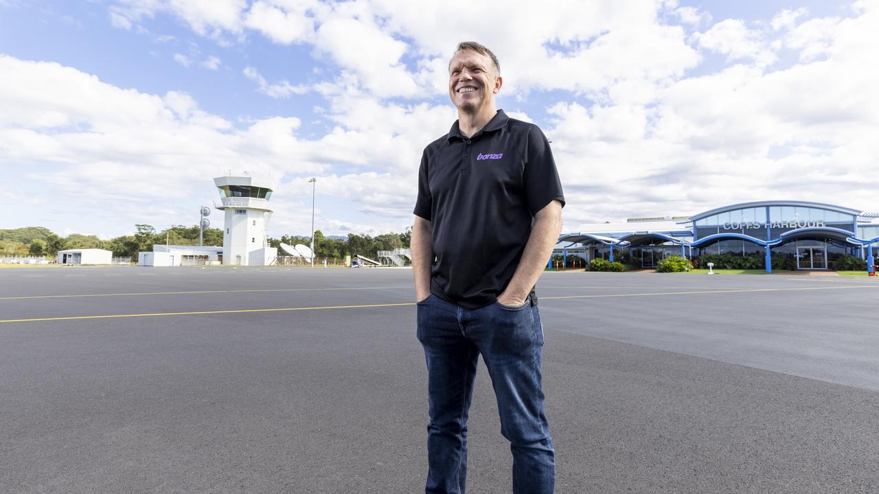 Bonza chief executive Tim Jordan at Coffs Harbour Airport.